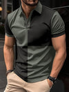 Men's Casual Color-Block Polo Shirt