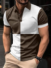 Men's Casual Color-Block Polo Shirt