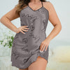 Plus Size Backless Heart Print Slip Nightdress